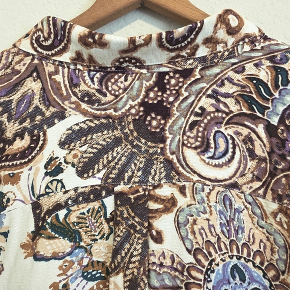 Chico's Shirt Dress Paisley Button Up Tunic Cottage Core Size Chico's 2=US L/12 - Picture 9 of 12